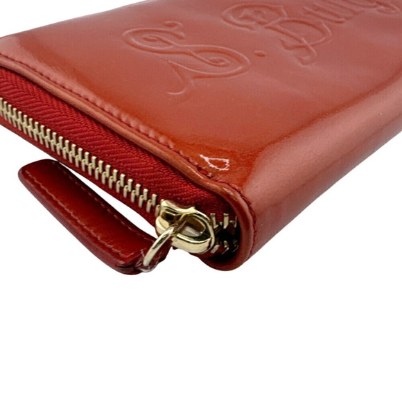 BVLGARI Sotirio Round Embossed Long Wallet, Orange, Unisex